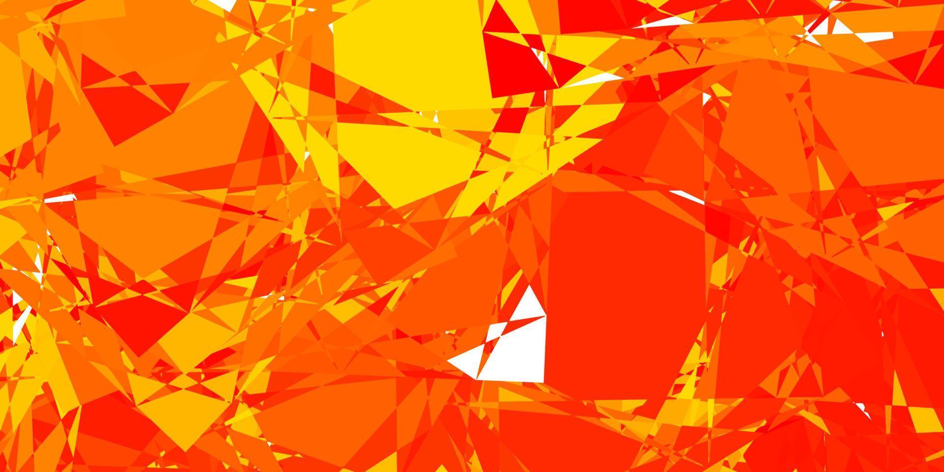 toile de fond de vecteur orange clair avec des triangles, des lignes.