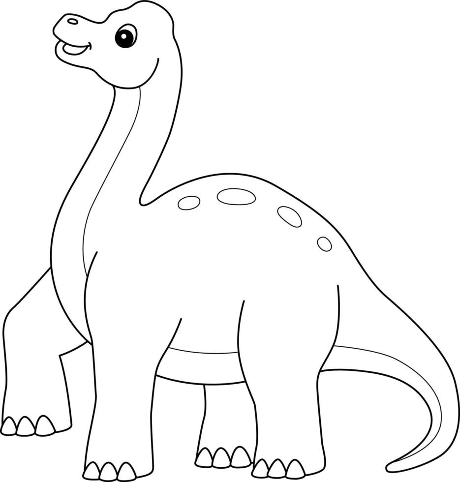 brachiosaurus coloriage page isolée pour les enfants vecteur