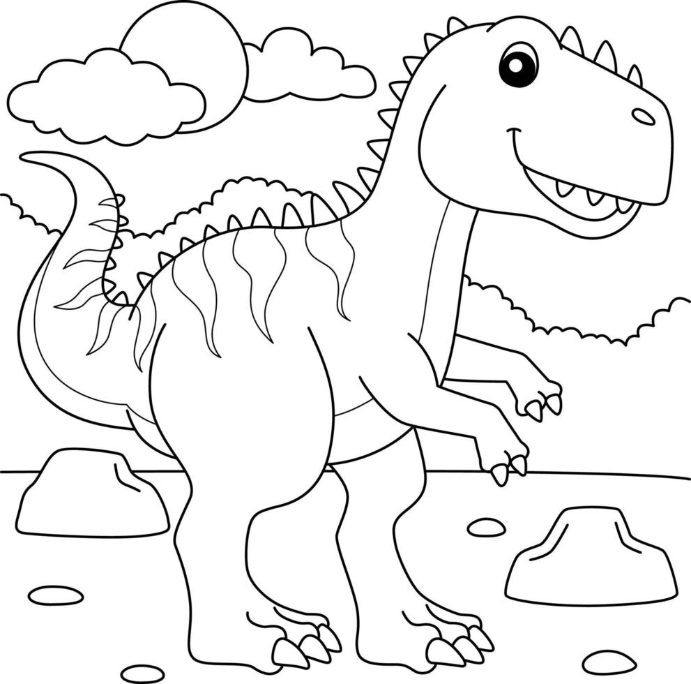 coloriage giganotosaure pour les enfants vecteur