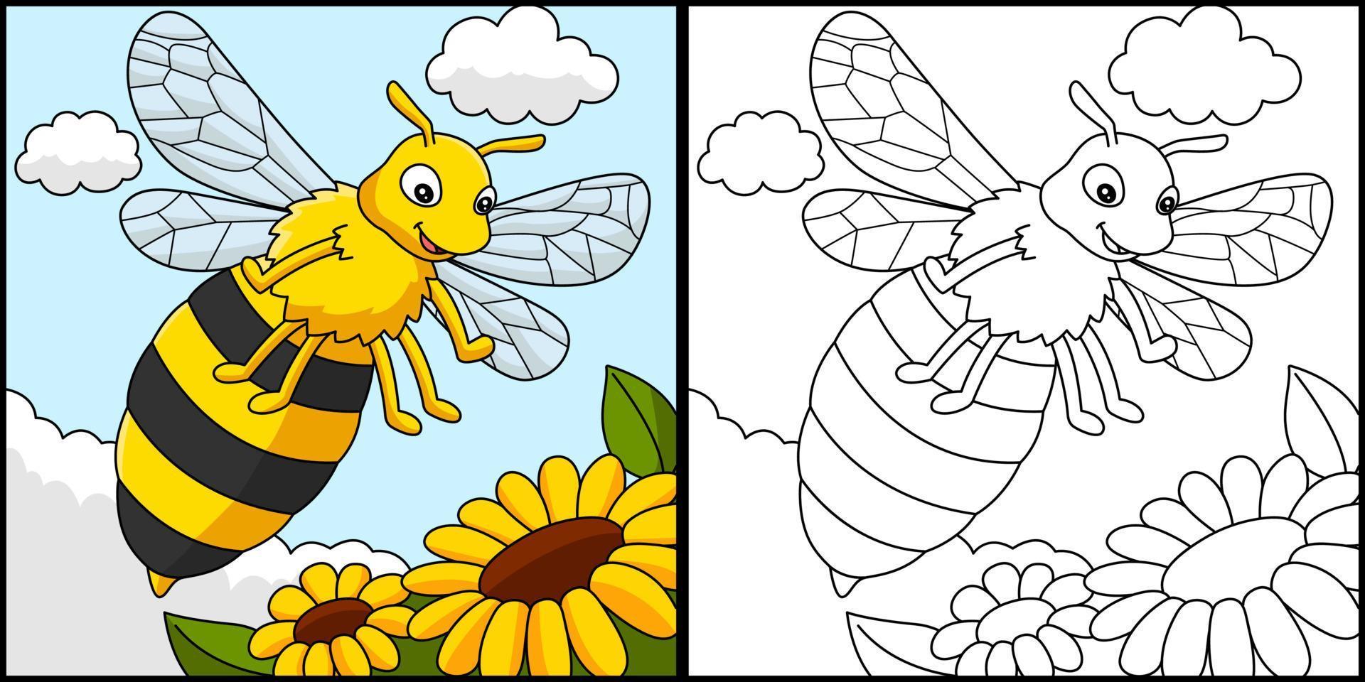 abeille coloriage illustration colorée vecteur