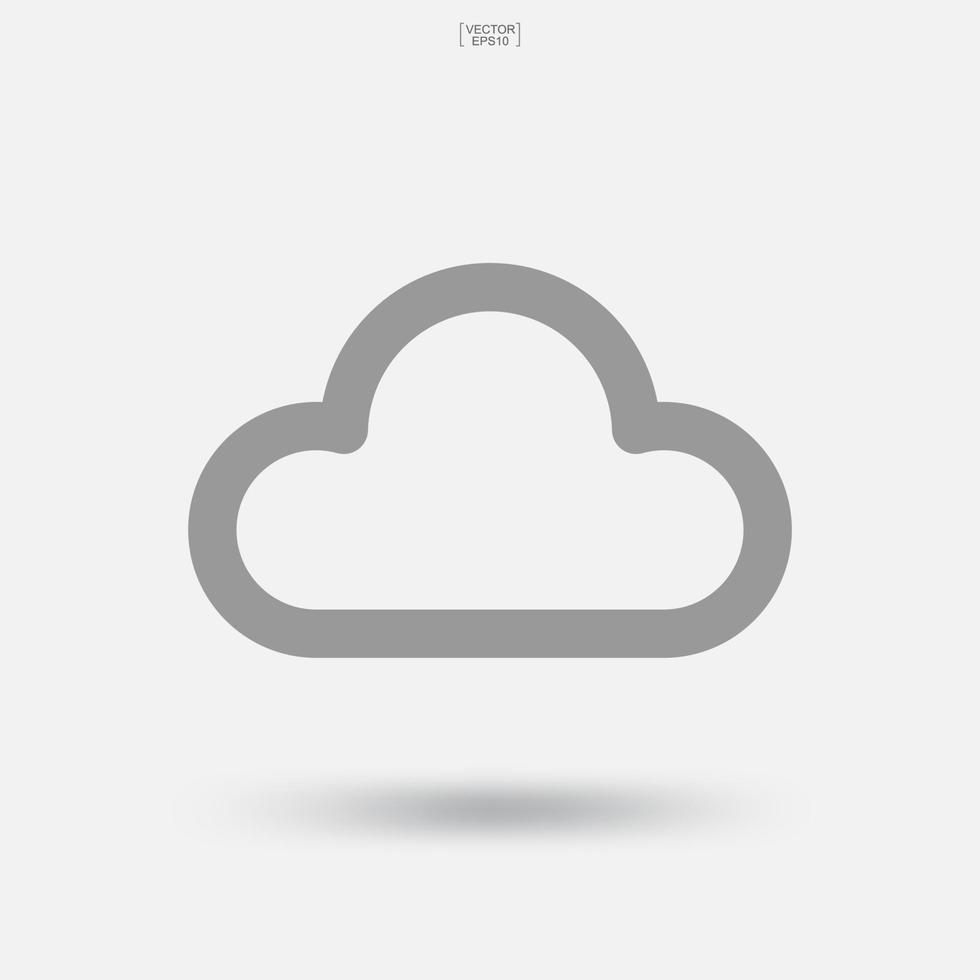 icône de nuages. signe et symbole de stockage en nuage. vecteur. vecteur