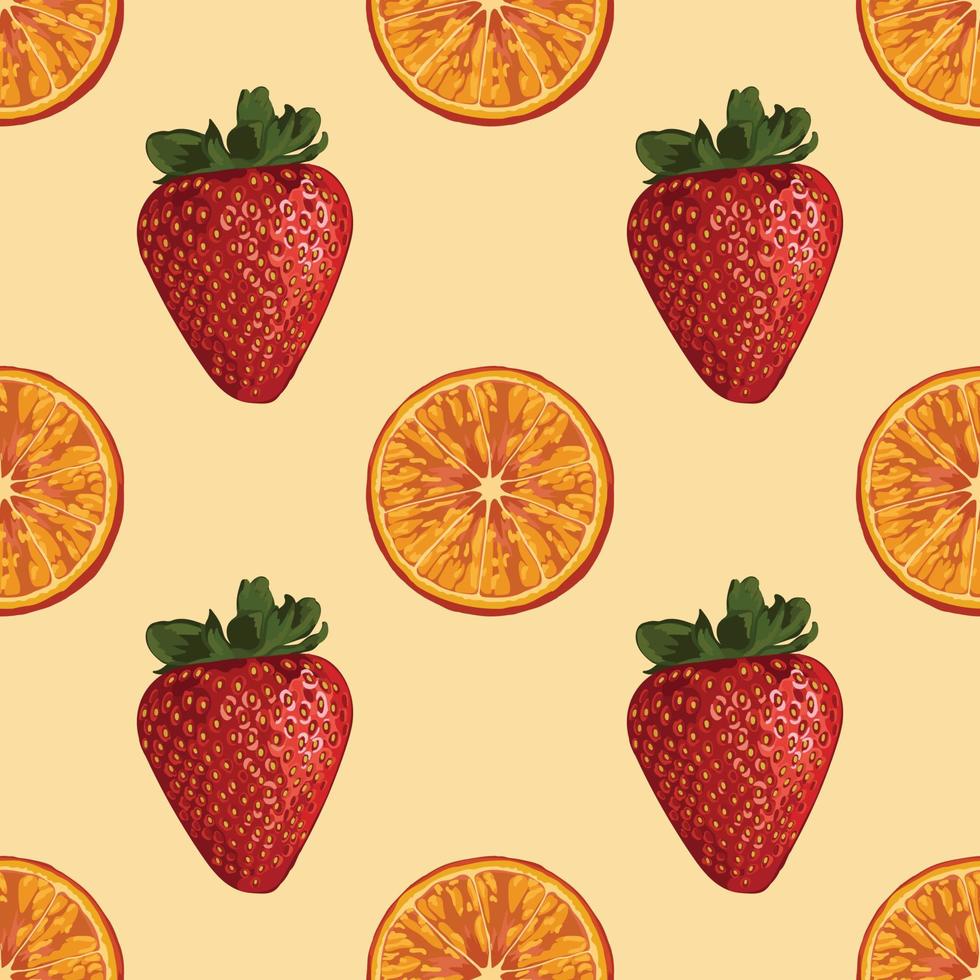 fruits tropicaux colorés dessinant un motif de fond sans couture vecteur