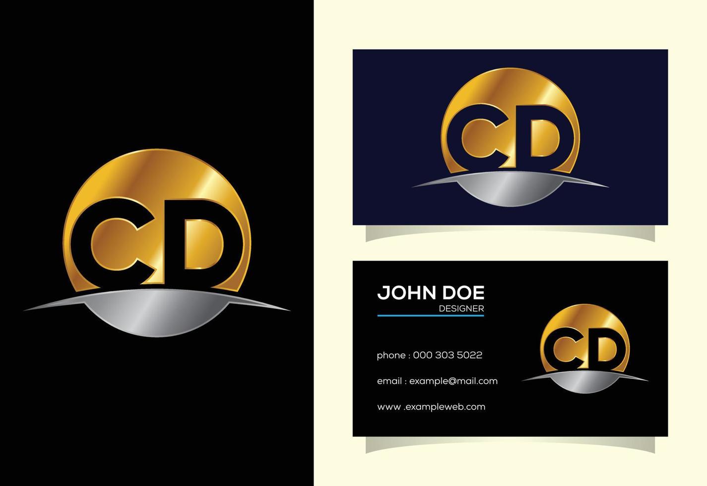 lettre initiale vecteur de conception de logo cd. symbole de l'alphabet graphique pour l'identité de l'entreprise