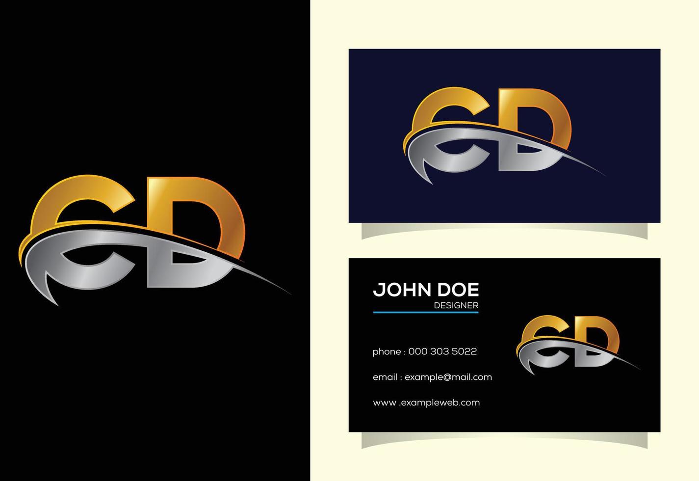 lettre initiale vecteur de conception de logo cd. symbole de l'alphabet graphique pour l'identité de l'entreprise