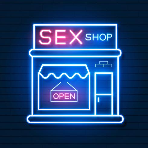 Sex Shop Now Enseigne Au Néon. Prêt pour votre conception, carte de voeux, bannière. Vecteur