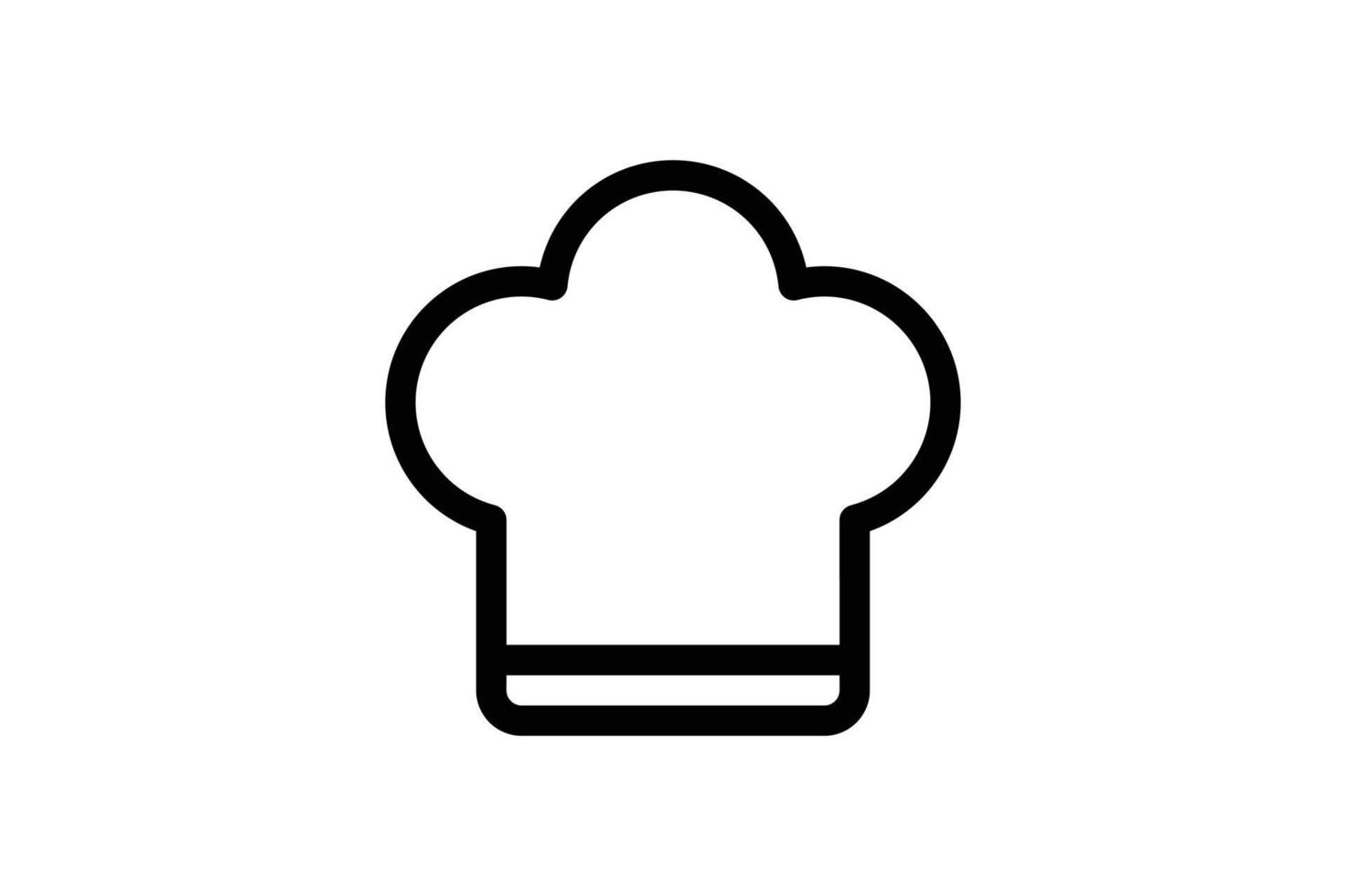 icône de style de ligne de cuisine de restaurant de chapeau de chef gratuit vecteur