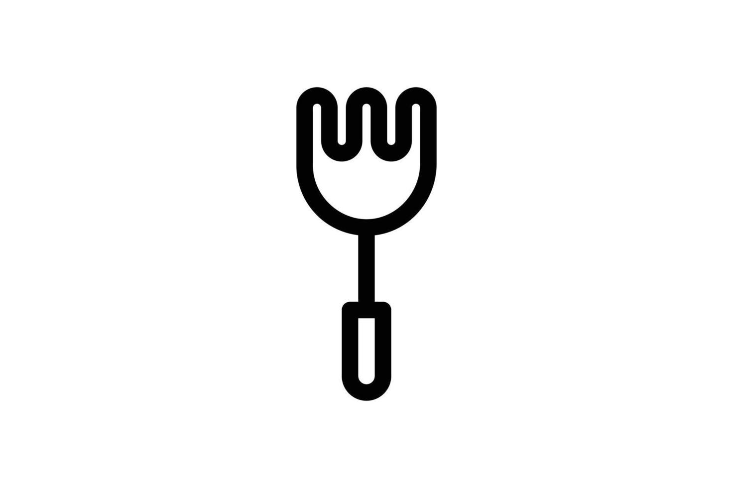 icône de style de ligne de cuisine fourchette gratuite vecteur