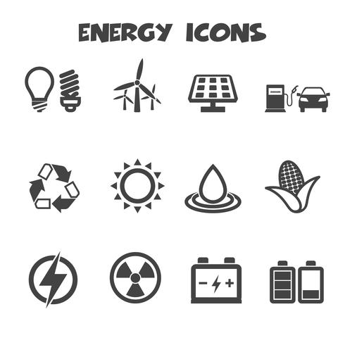 symbole d&#39;icônes d&#39;énergie vecteur