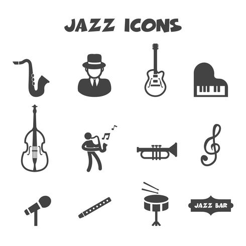 symbole d&#39;icônes de jazz vecteur