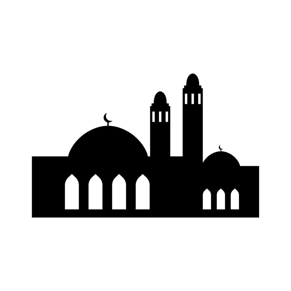 silhouettes de mosquée. icône de la mosquée. vecteur de la mosquée