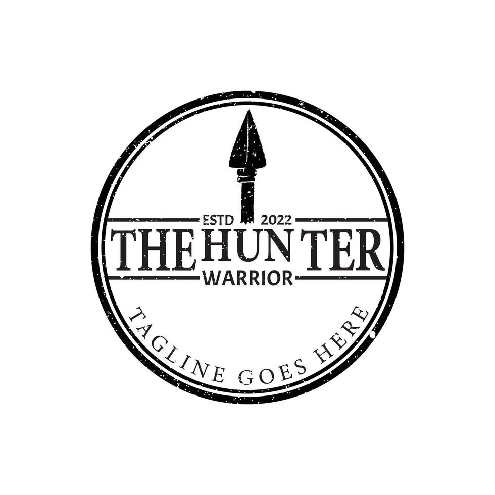 lance de flèche indigène rétro rustique vintage pour la conception de logo hipster de chasse à la flèche vecteur