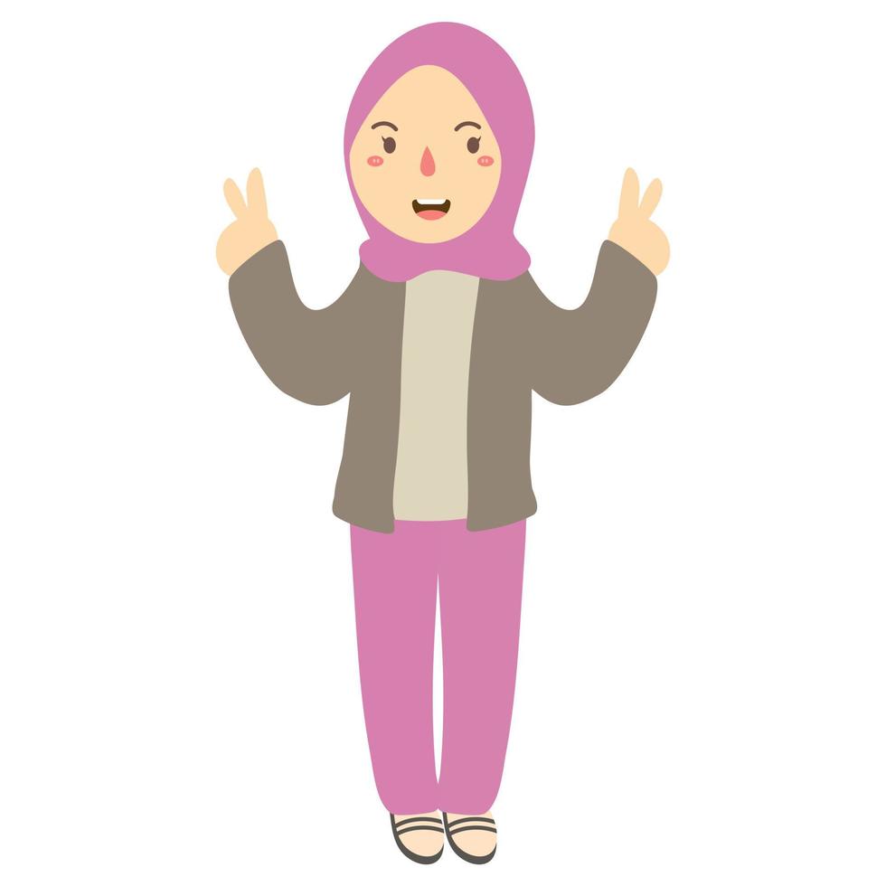 femme musulmane portant le hijab vecteur