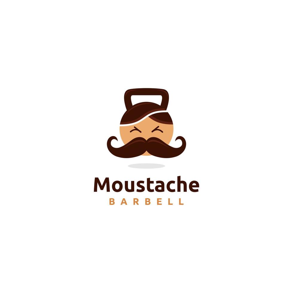 moustache avec inspiration de conception de logo d'haltères vecteur