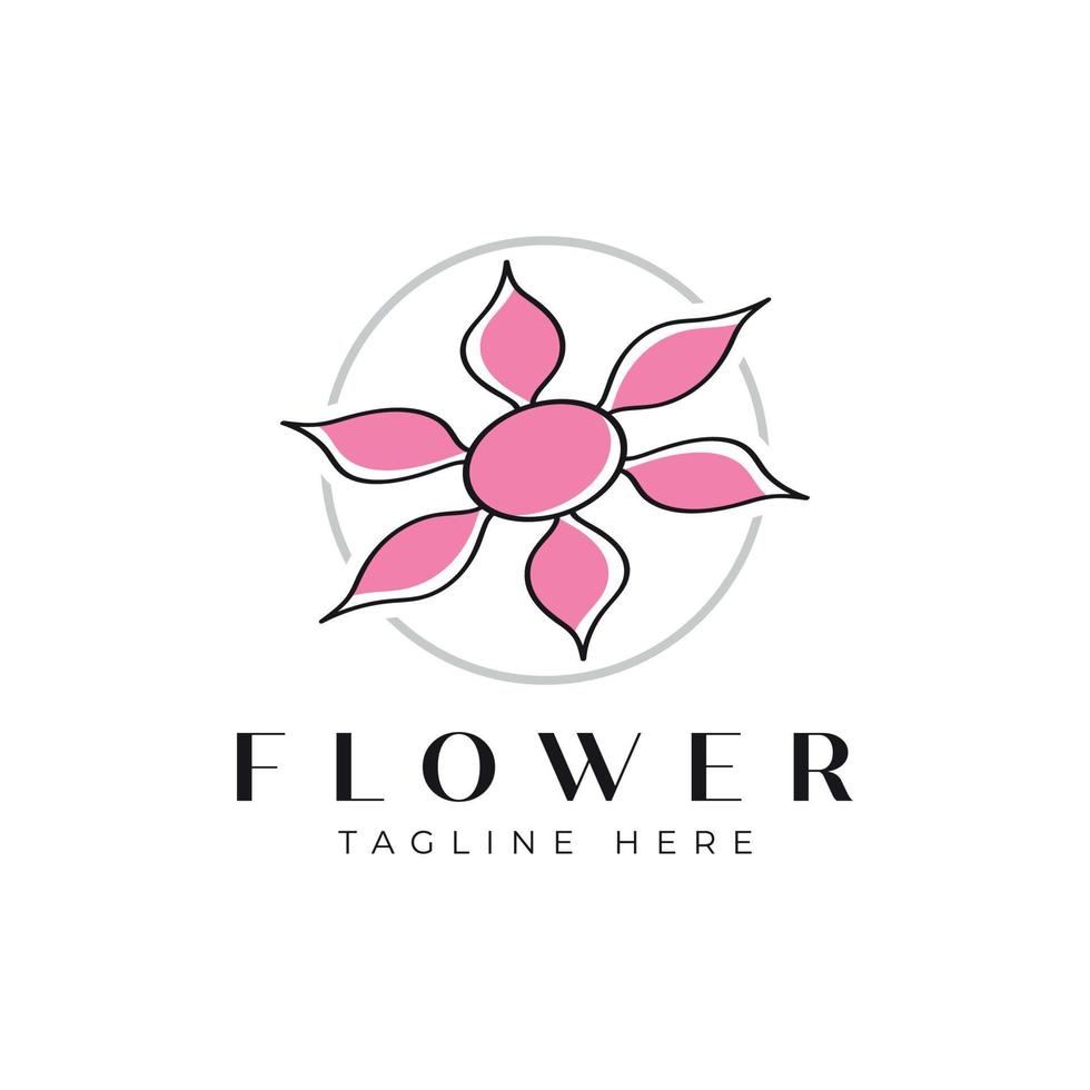 modèle de conception de logo de fleur vecteur