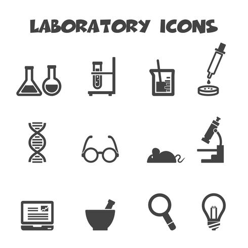 symbole d&#39;icônes de laboratoire vecteur