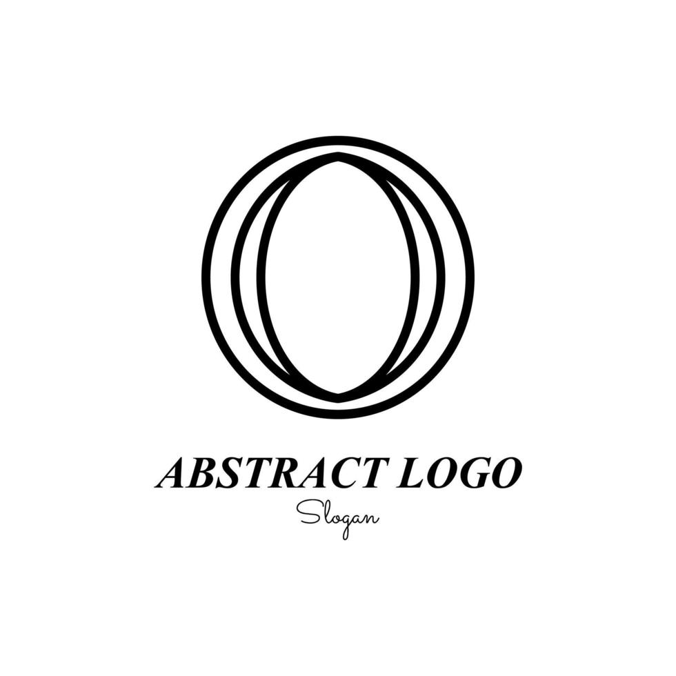 logo minimaliste de cercle abstrait vecteur