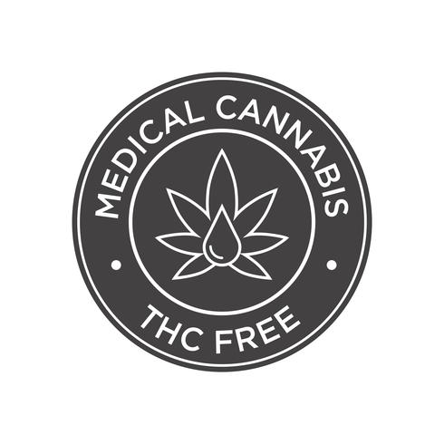 Cannabis médical. Icône THC gratuit. vecteur