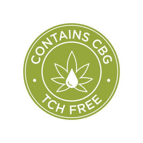 Contient CBG. Icône THC gratuit. vecteur