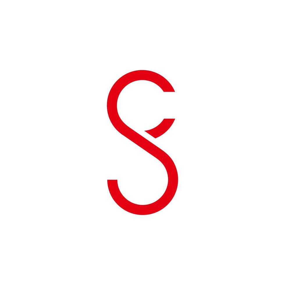 lettre sf simple géométrique boucle ligne conception symbole logo vecteur