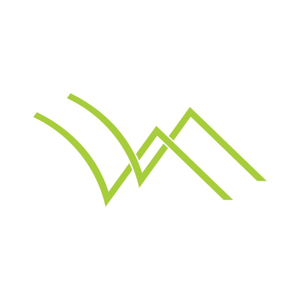 résumé, montagne, vert, herbe, symbole, logo, vecteur