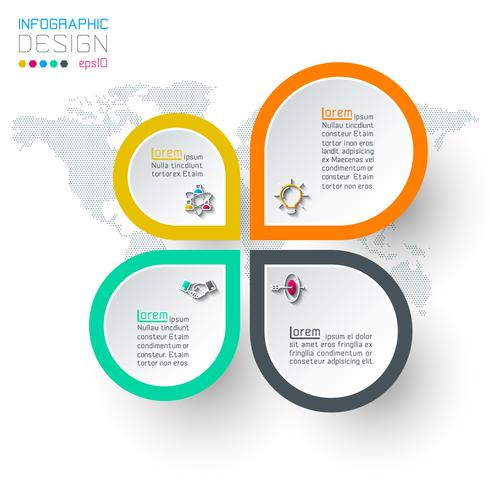 Cercles avec infographie icône affaires. vecteur