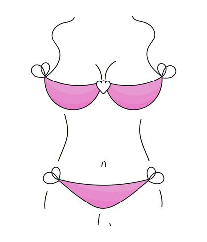 Illustration de vecteur femme Bikini isolé. Mode Lingerie