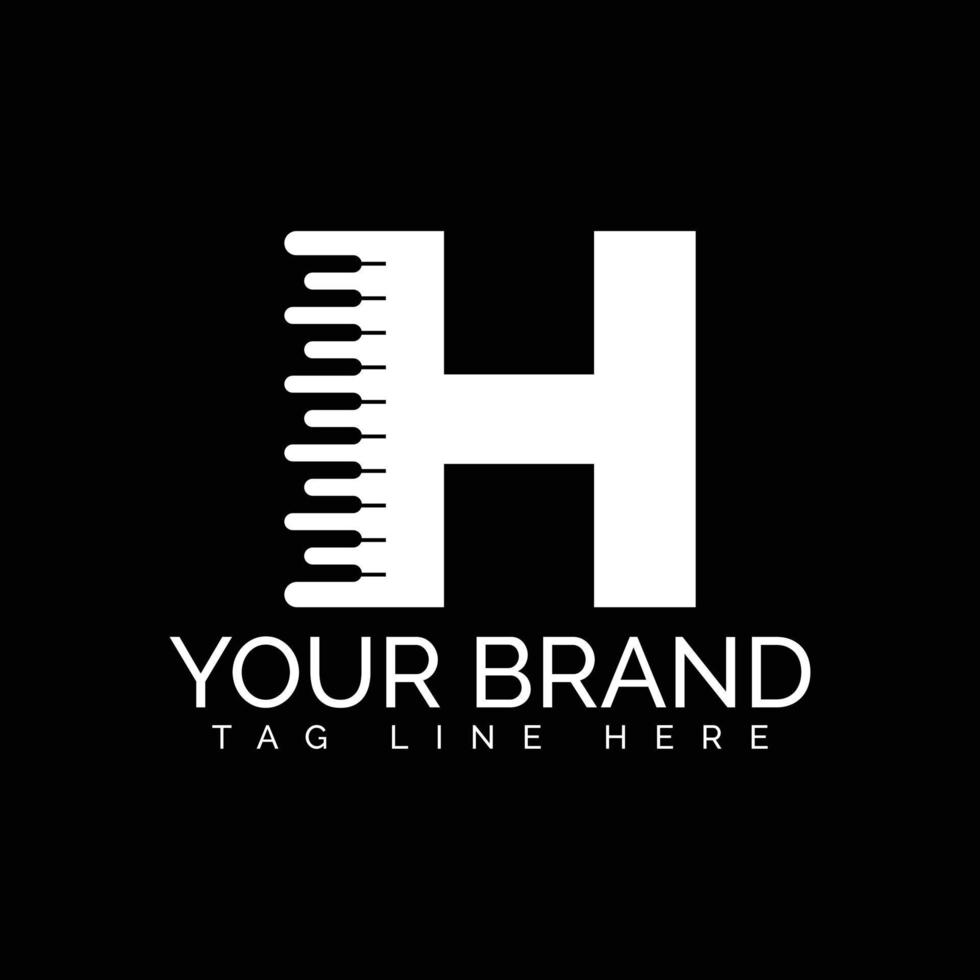 création d'icône logo lettre h. h vecteur de conception de logo de lettre. h logo de la musique. création de logo de lettre vectorielle h.