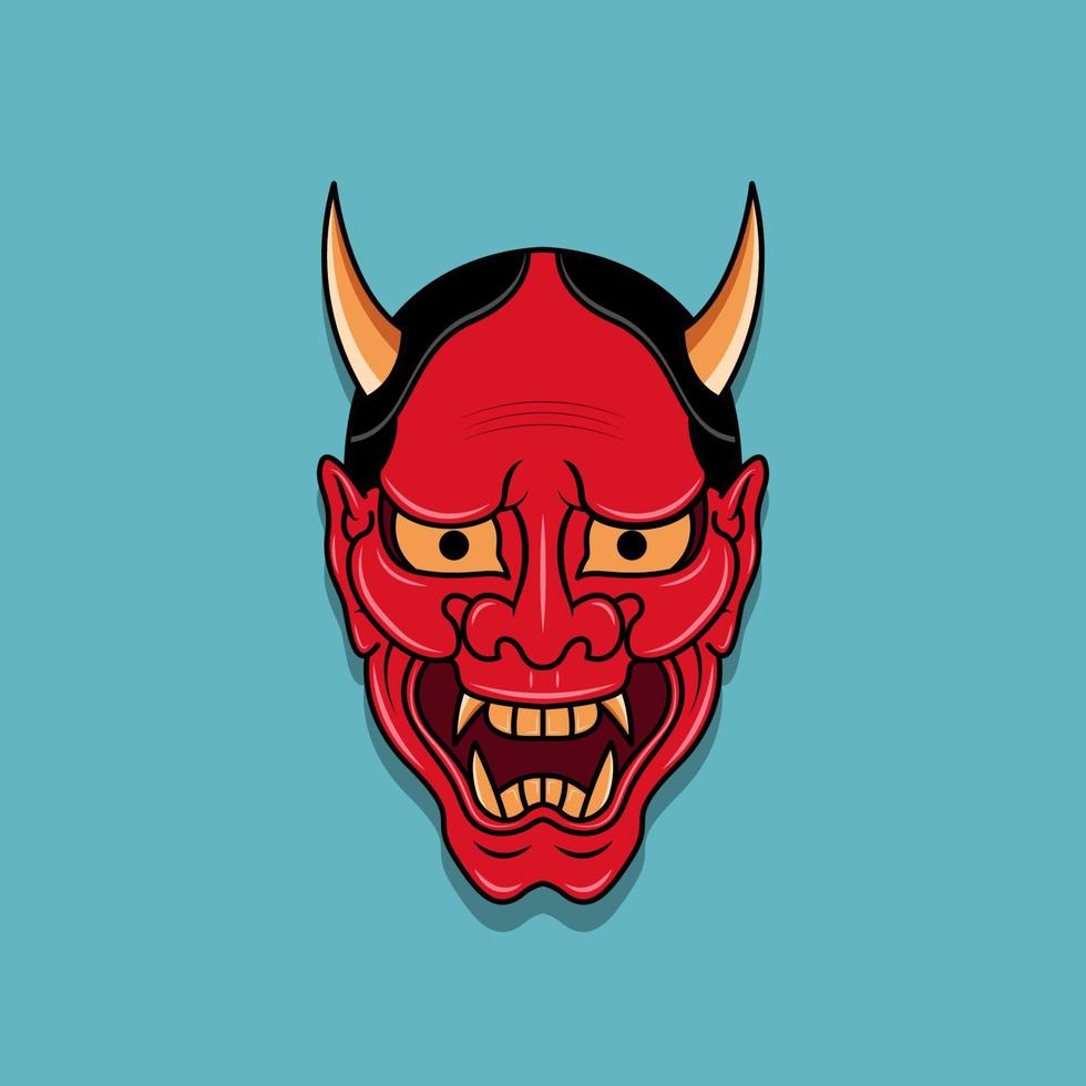 masque de diable japonais oni, illustration vectorielle eps.10 vecteur