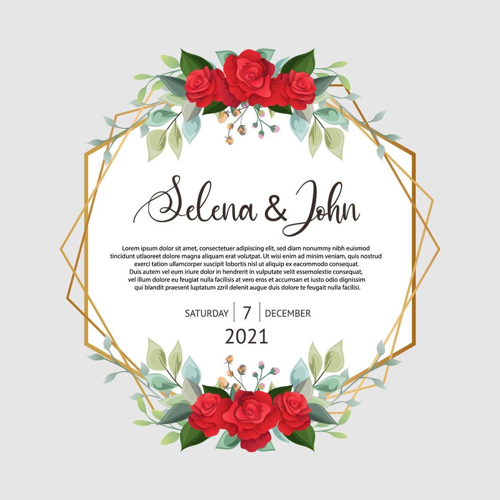 invitation de mariage frontière avec un design floral de fond. vecteur
