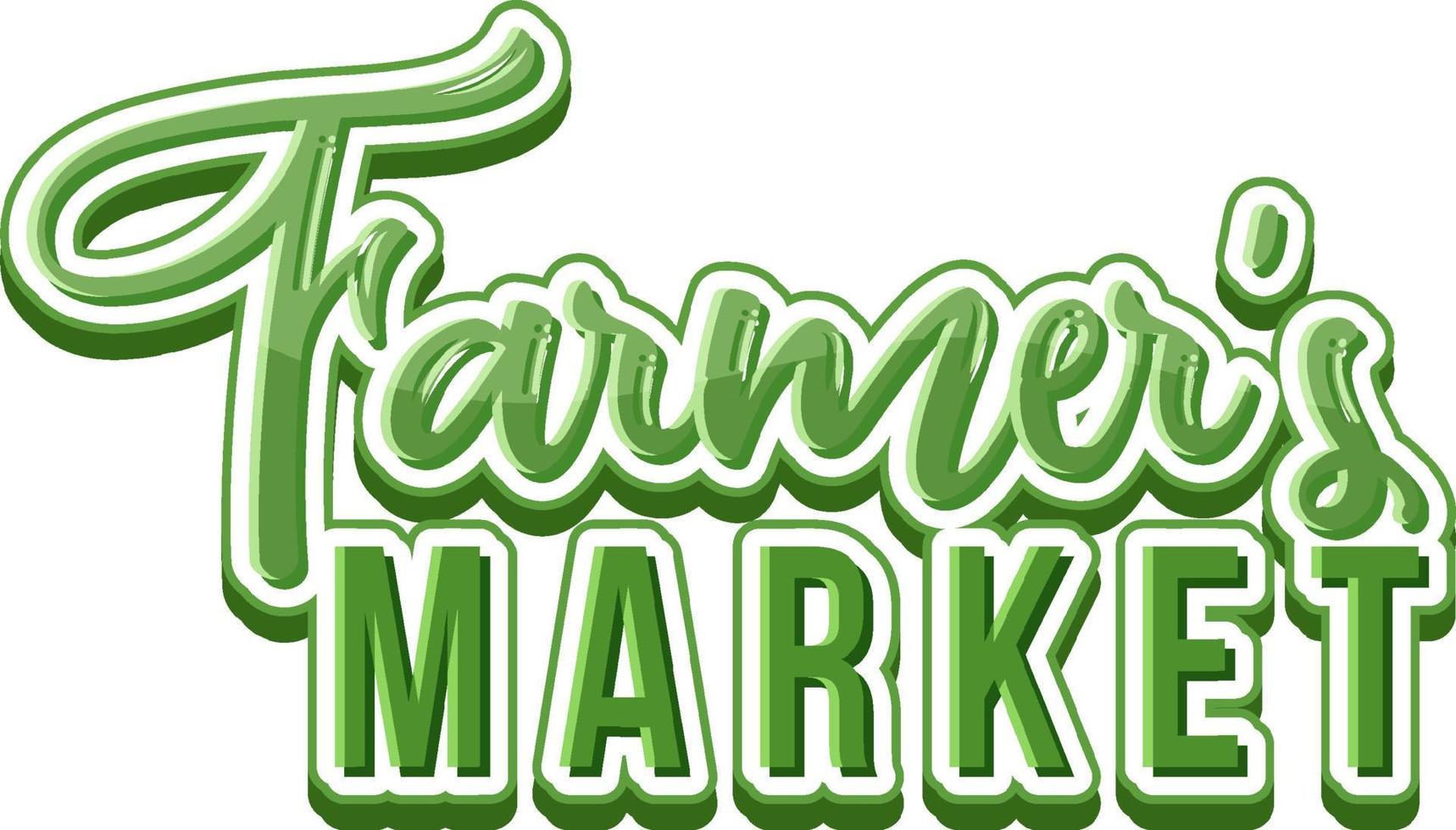 logo de typographie du marché fermier vecteur