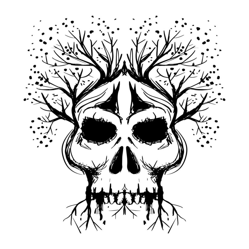 crâne abstrait arbre vecteur