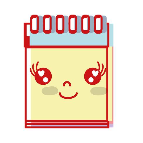 kawaii, un outil de cahier heureux et joyeux vecteur
