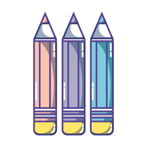 crayons couleurs école outil design objet vecteur