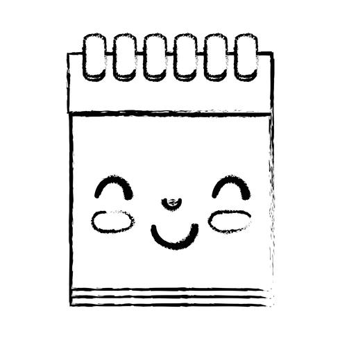 figure kawaii mignon outil de cahier heureux vecteur