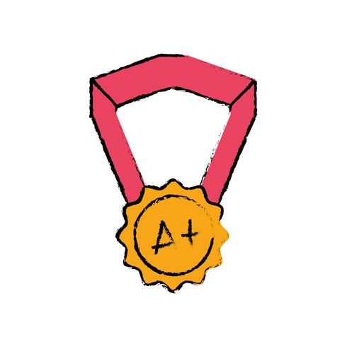 symbole de la médaille scolaire à un étudiant intelligent vecteur