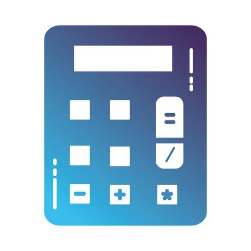 silhouette calculatrice financière à la comptabilité des données commerciales vecteur