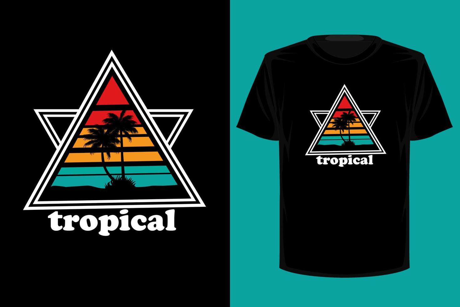 conception de t-shirt vintage rétro tropical vecteur