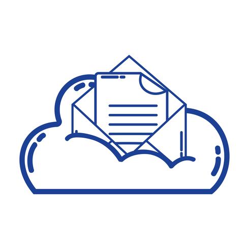données de silhouette en nuage et carte avec information de document vecteur