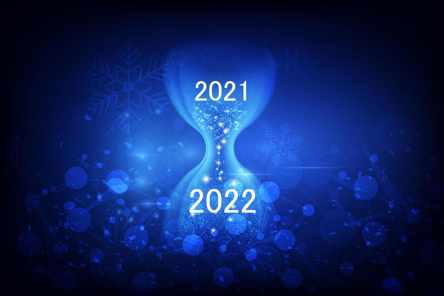 nouvel an 2022 avec concept de sablier. illustration vectorielle vecteur