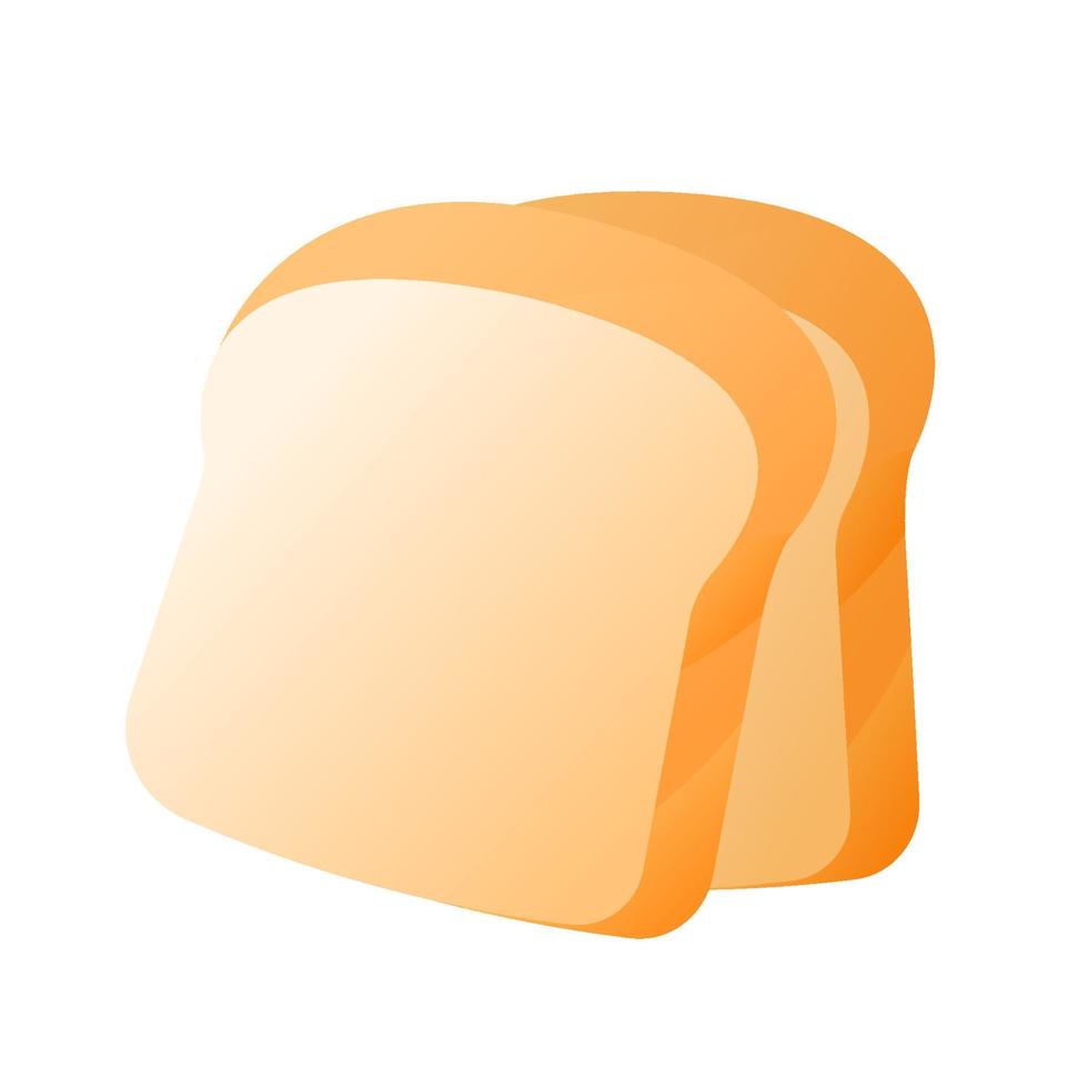 nourriture pain pain grillé tranche dessin animé vecteur illustration objet isolé