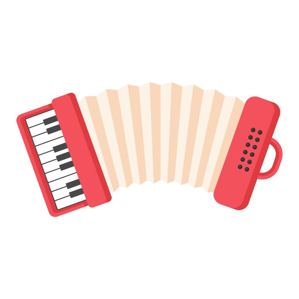 instrument de musique accordéon cartoon vector illustration objet isolé