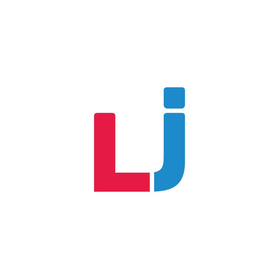 lettre lj vecteur de logo coloré géométrique simple