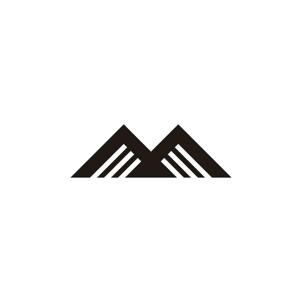 rayures de montagne lettre m logo géométrique simple vecteur