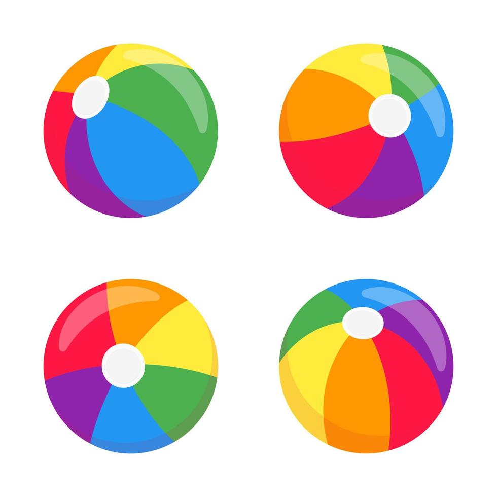 ballons de plage illustration vectorielle de conception de style plat définir des signes d'icône isolés sur fond blanc. vecteur