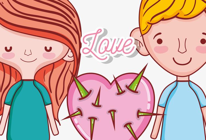 Enfants et dessins animés d&#39;amour vecteur