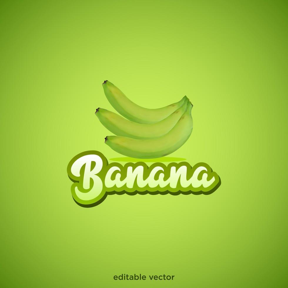 icône de banane réaliste dans un style 3d vecteur