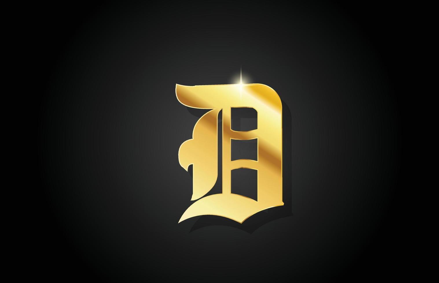 d'or vintage alphabet lettre icône logo design. modèle doré créatif pour les entreprises vecteur