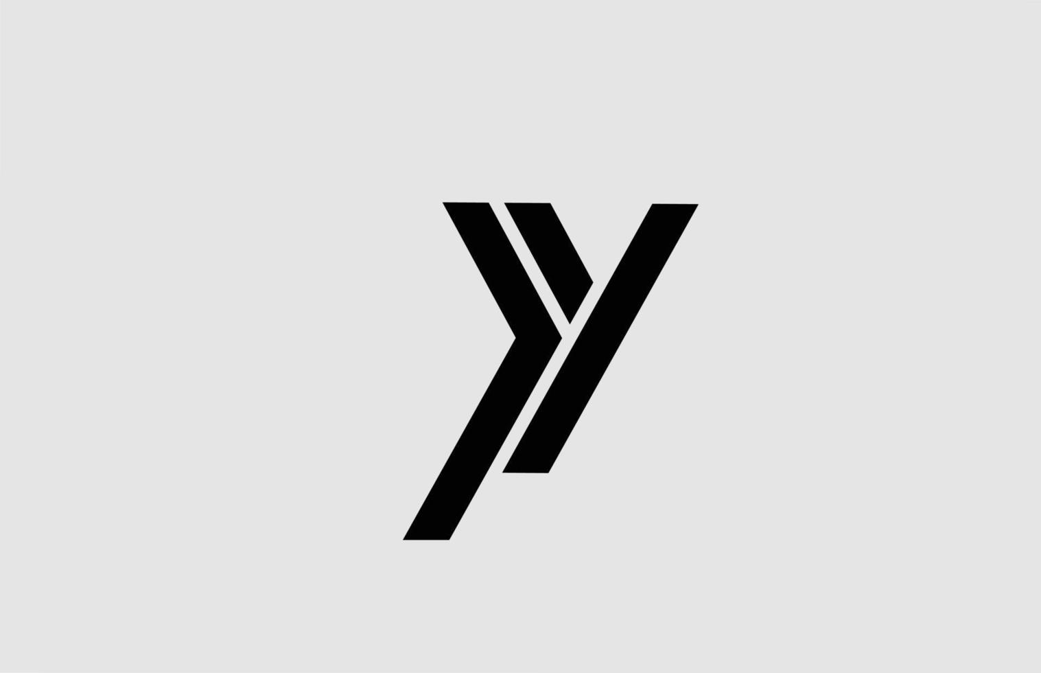 icône du logo alphabet y lettre avec la conception de la ligne. modèle blanc et noir pour les entreprises et les entreprises vecteur