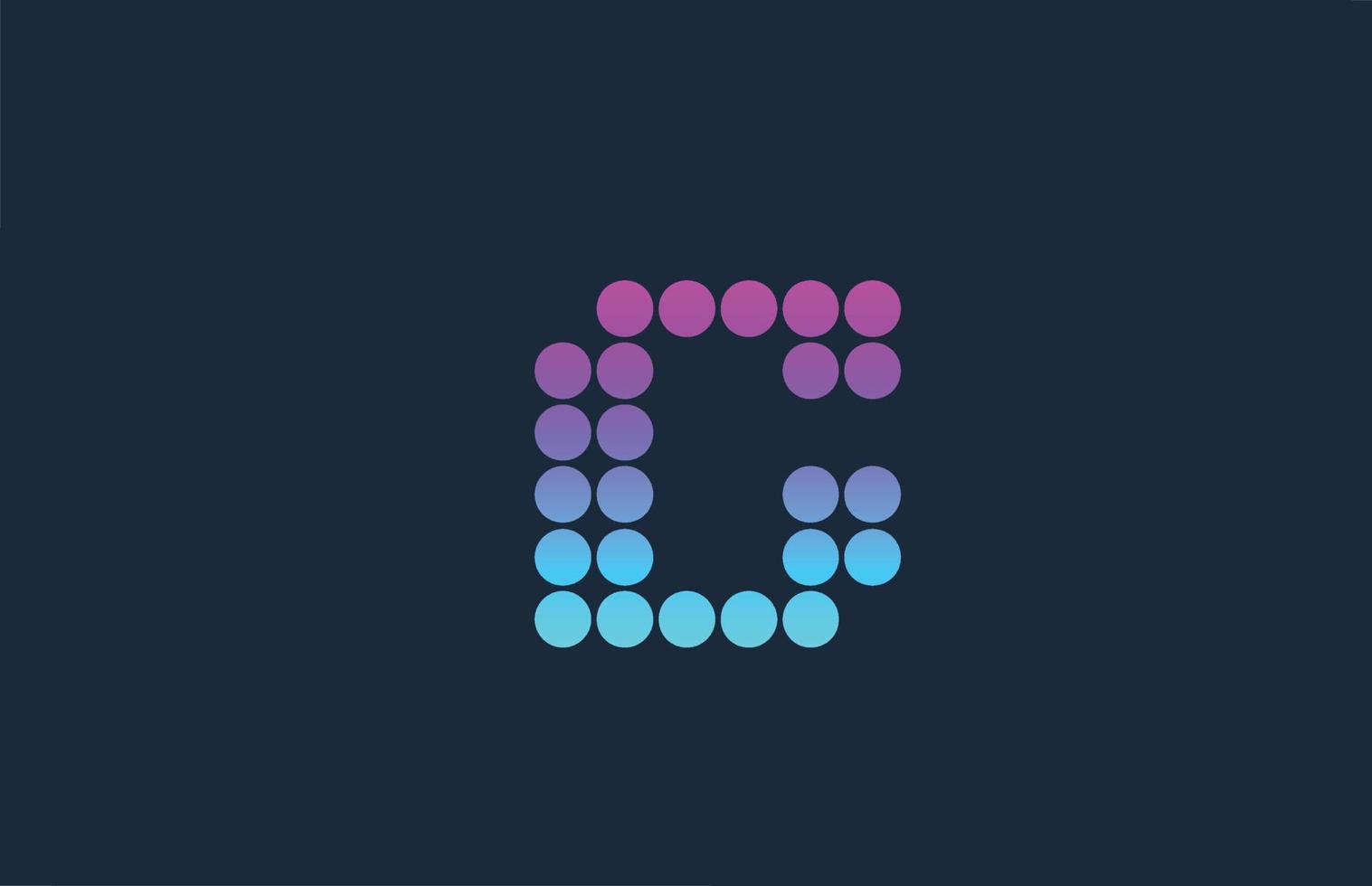 point c rose bleu lettre alphabet logo icône design. modèle créatif pour entreprise et entreprise vecteur