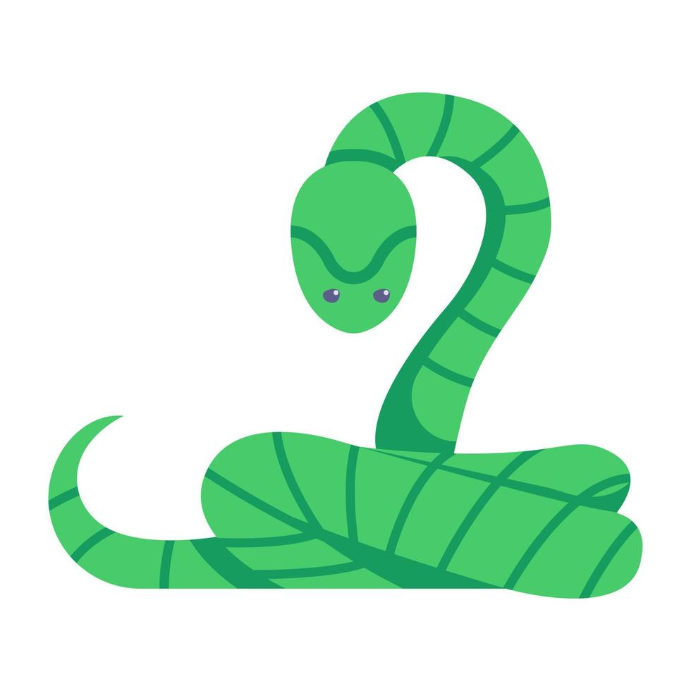créature effrayante, une icône plate de serpent vecteur